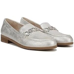 Dr Scholl’s Women Silver Rate Adorn Slip-On Loafers Size 6.5M